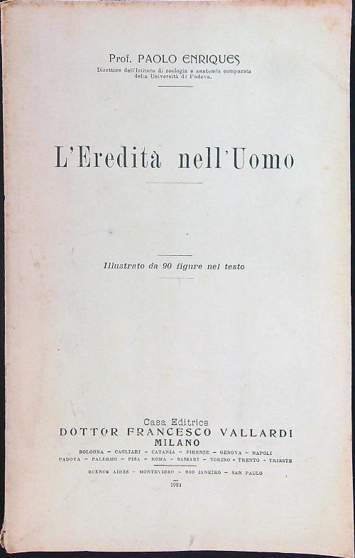 L' eredità nell'Uomo - copertina