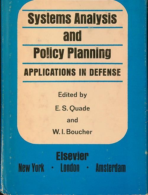 Systems Analysis and Policy Planning. Applications in Defense - copertina