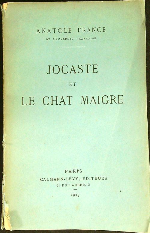 Jocaste et le chat maigre - Anatole France - copertina
