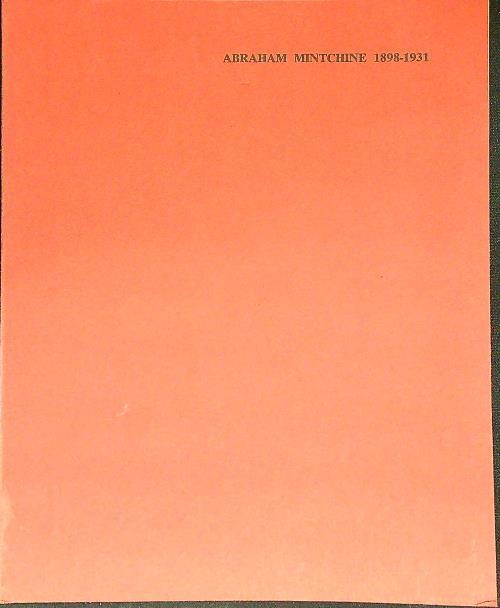 Abraham Mintchine 1898-1931 - copertina
