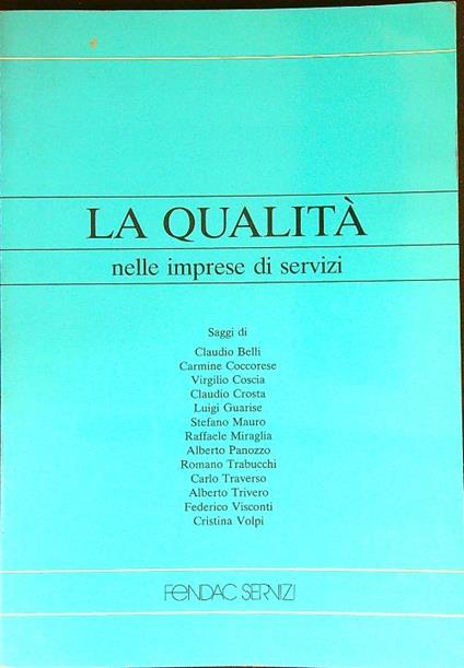 La qualità nelle imprese di servizi - copertina