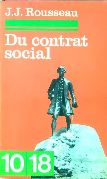 Du contrat social - Jean-Jacques Rousseau - copertina