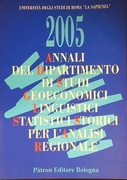 2005 Annali del Dipartimento di Studi Geoeconomici - copertina