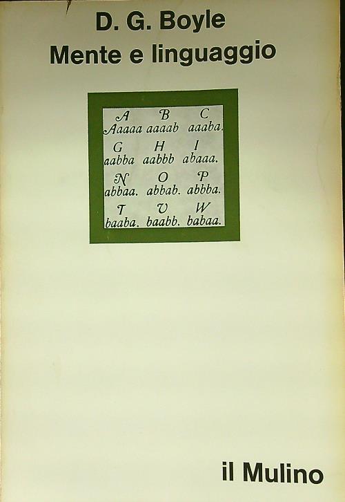 Mente e linguaggio - D. G. Boyle - copertina