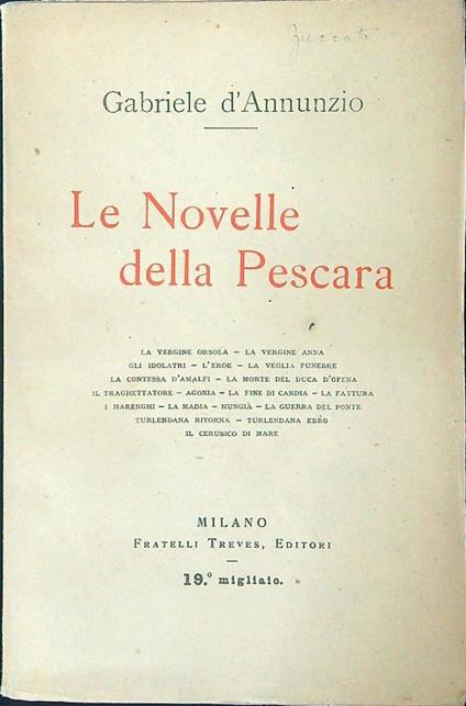 Le novelle della Pescara - Gabriele D'Annunzio - copertina