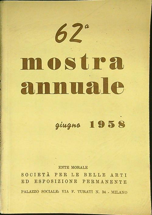 62 Mostra Annuale 1958 - copertina