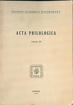 Acta philologica tomus III