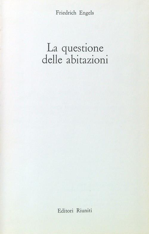 La questione delle abitazioni
