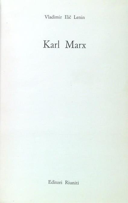 Karl Marx - copertina