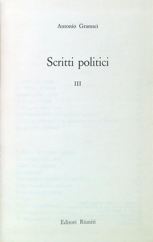 Scritti politici III