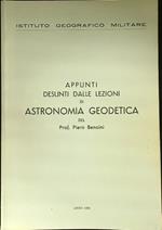 Appunti desunti dalle lezioni di astronomia geodetica