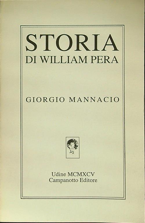 Storia di William Pera - Giorgio Mannacio - copertina