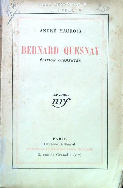 Bernard Quesnay - André Maurois - copertina