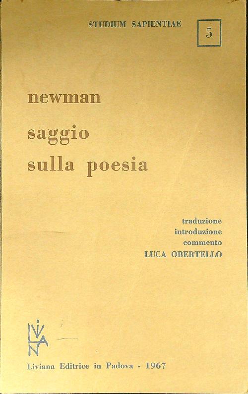 Saggio sulla poesia - Newman - copertina