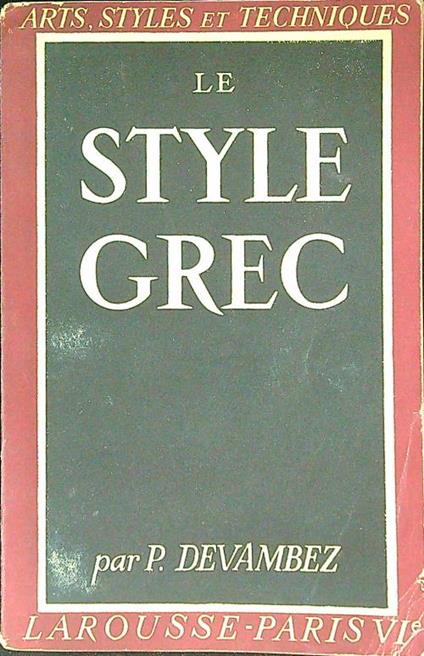 Le style grec - copertina