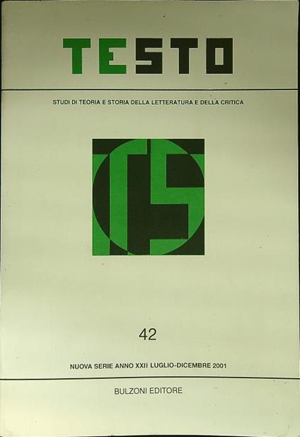Testo n. 42/luglio-dicembre 2001 - copertina