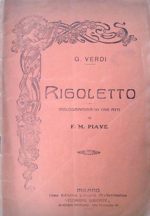 Rigoletto. Melodramma in tre atti di F. M. Piave - copertina