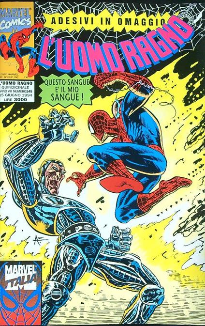L' uomo ragno 145/ 15 giugno 1994 - copertina