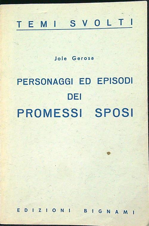 Personaggi ed episodi dei Promessi Sposi - Jole Gerosa - copertina