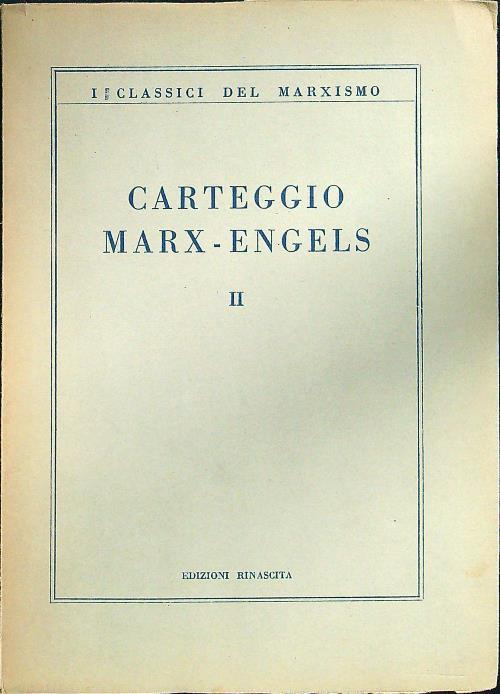 Carteggio Marx-Engels II - copertina