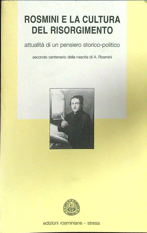Rosmini e la cultura del risorgimento - copertina