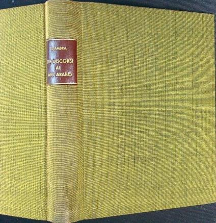 Tre discorsi al mio arabo - Lucio D'Ambra - copertina