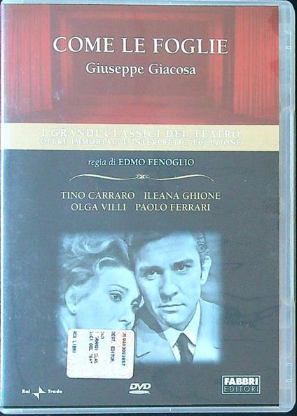 Come le foglie DVD - Giuseppe Giacosa - copertina