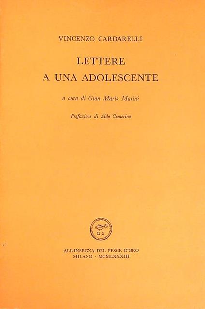 Lettere a una adolescente - Vincenzo Cardarelli - copertina