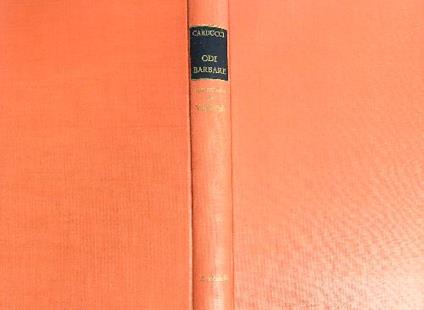 Odi Barbare - Giosuè Carducci - copertina