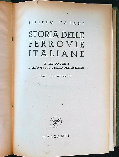 Storia delle ferrovie italiane - Filippo Tajani - copertina