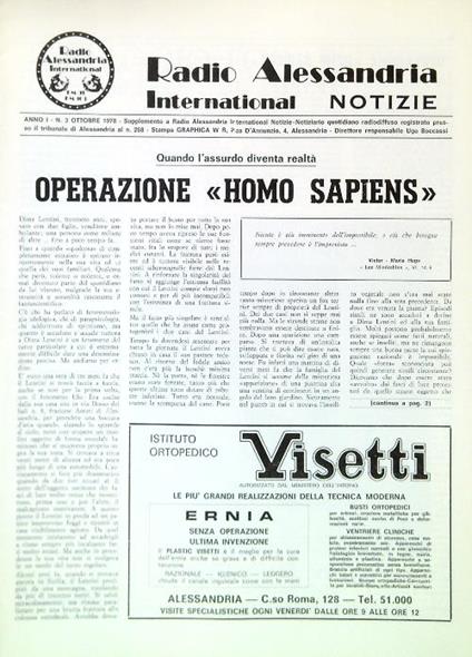 Radio Alessandria International Notizie - Anno I, N. 3/Ottobre 1978 - copertina