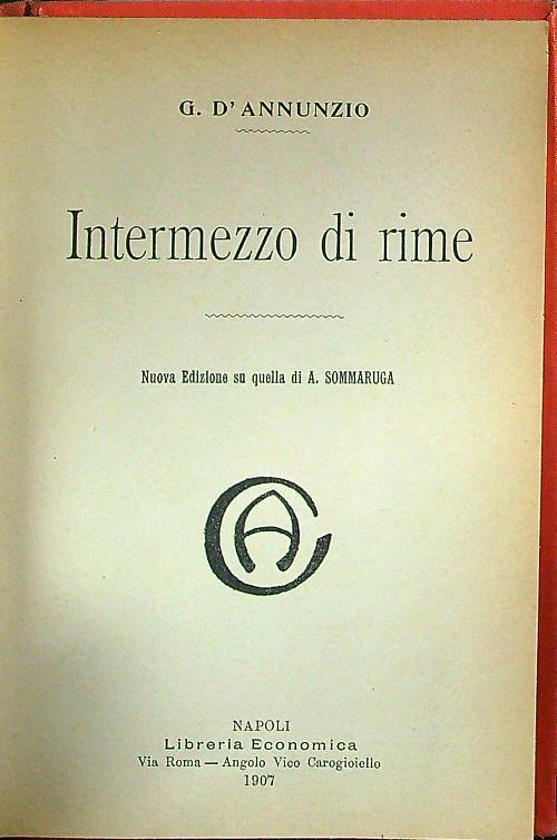 Intermezzo di rime - copertina