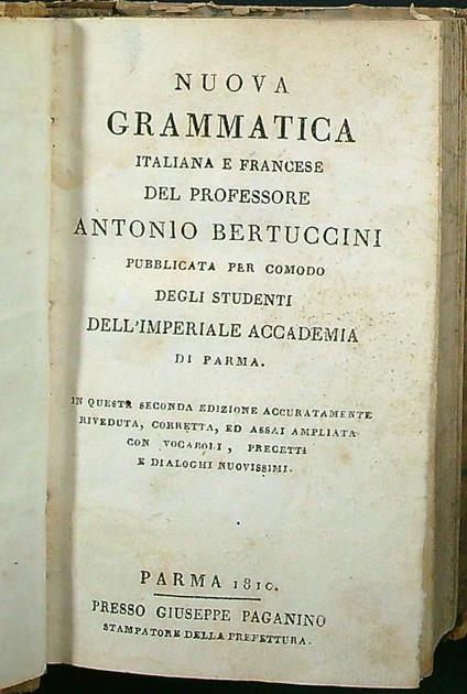 Nuova grammatica italiana e francese - Alberto Bertini - copertina
