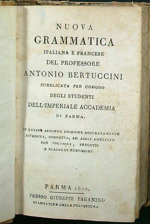 Nuova grammatica italiana e francese - Alberto Bertini - copertina