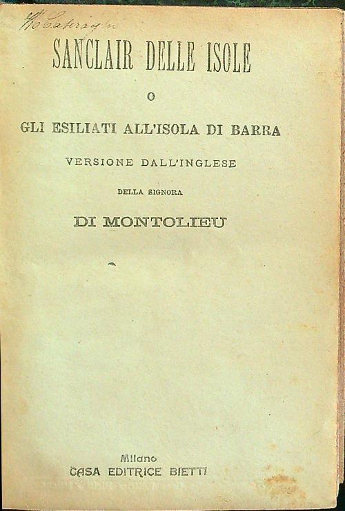 Sanclair delle isole - copertina