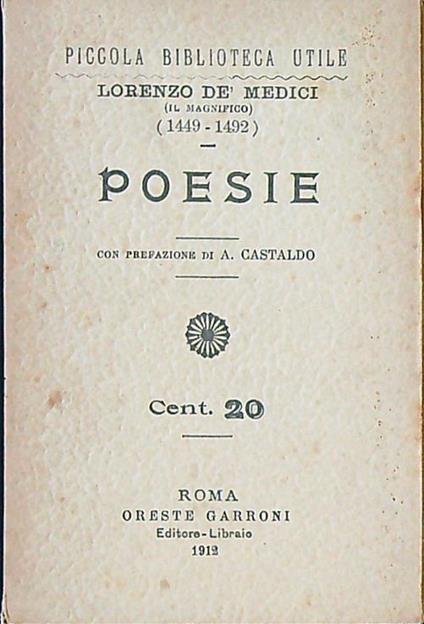 Poesie - Lorenzo de' Medici - copertina
