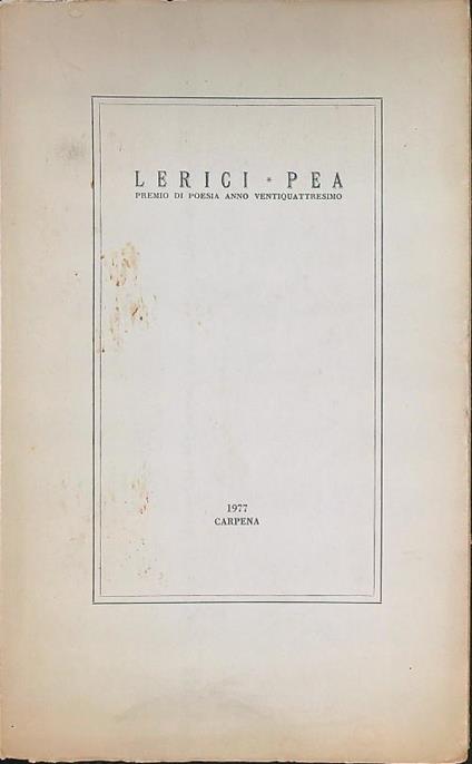 Lerici - Pea 1977 - copertina