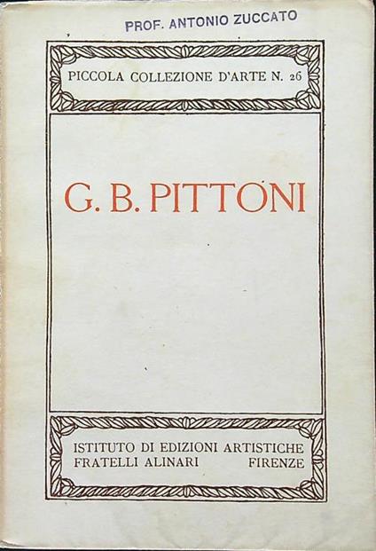 G.B. Pittoni - copertina