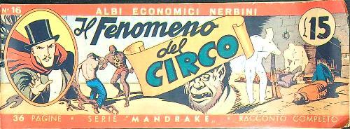Mandrake n. 16 - Il fenomeno del circo - copertina