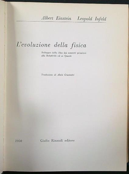 L' evoluzione della fisica - Feinstein - copertina