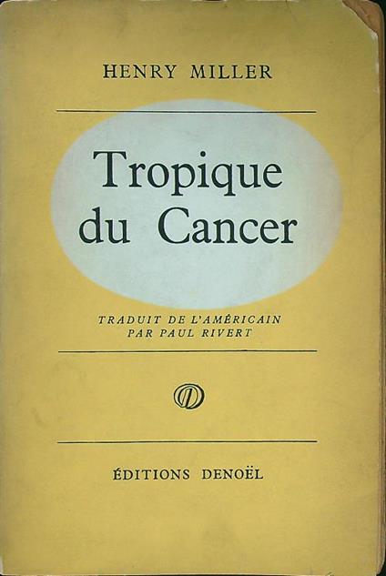 Tropique du Cancer - Henry Miller - copertina