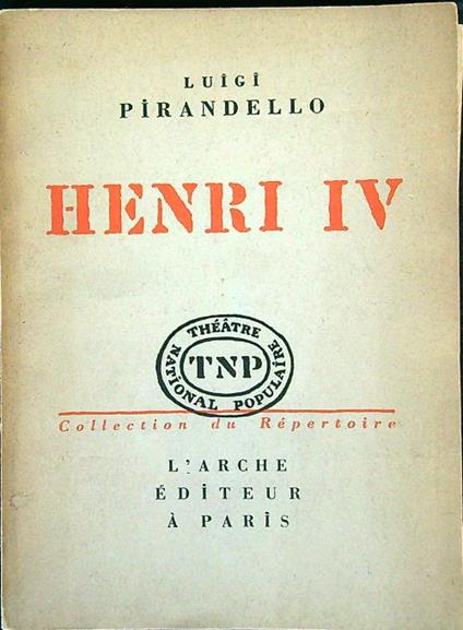 Henri IV - Luigi Pirandello - copertina