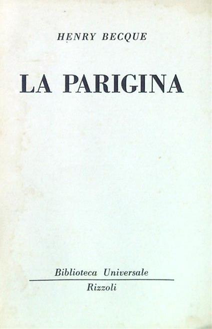 La parigina - Henry Becque - copertina