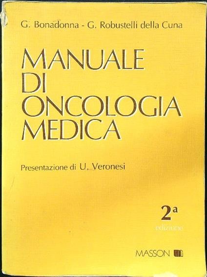 Manuale di oncologia medica 2 edizione - Bonadonna - copertina