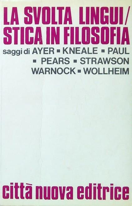 La svolta linguistica in filosofia - copertina