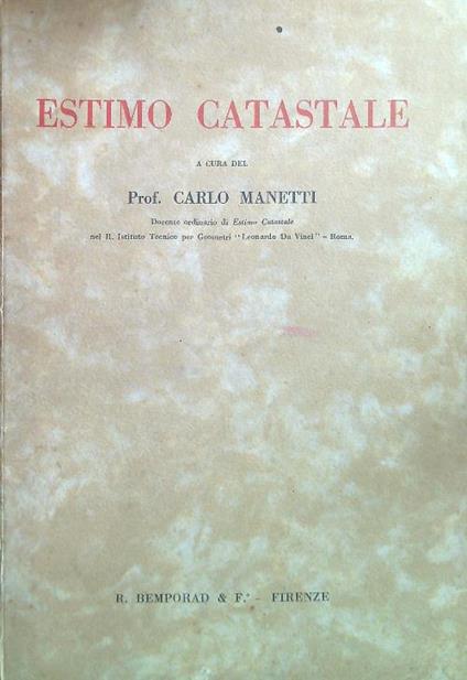 Estimo catastale - Carlo Manetti - copertina