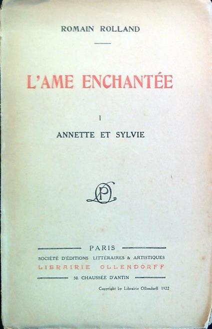 L' ame enchantee I Annette et Sylvie - Romain Rolland - copertina
