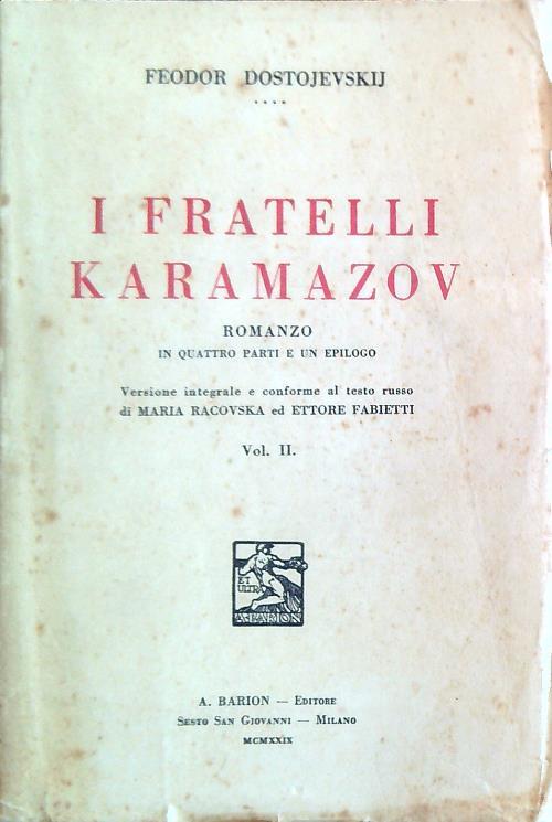 I fratelli Karamazov - Vol. II - Feodor Dostojevskij - copertina