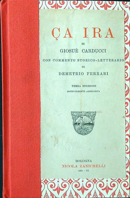 Ca Ira - Carducci - copertina