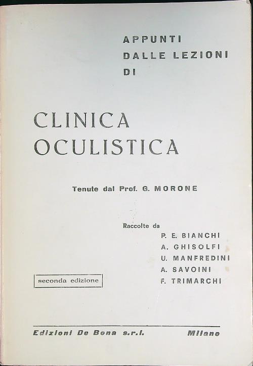 Appunti dalle lezioni di clinica oculistica